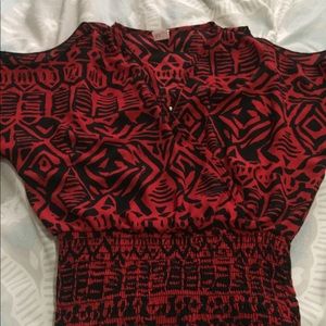Tribal print  cold shoulder blouse